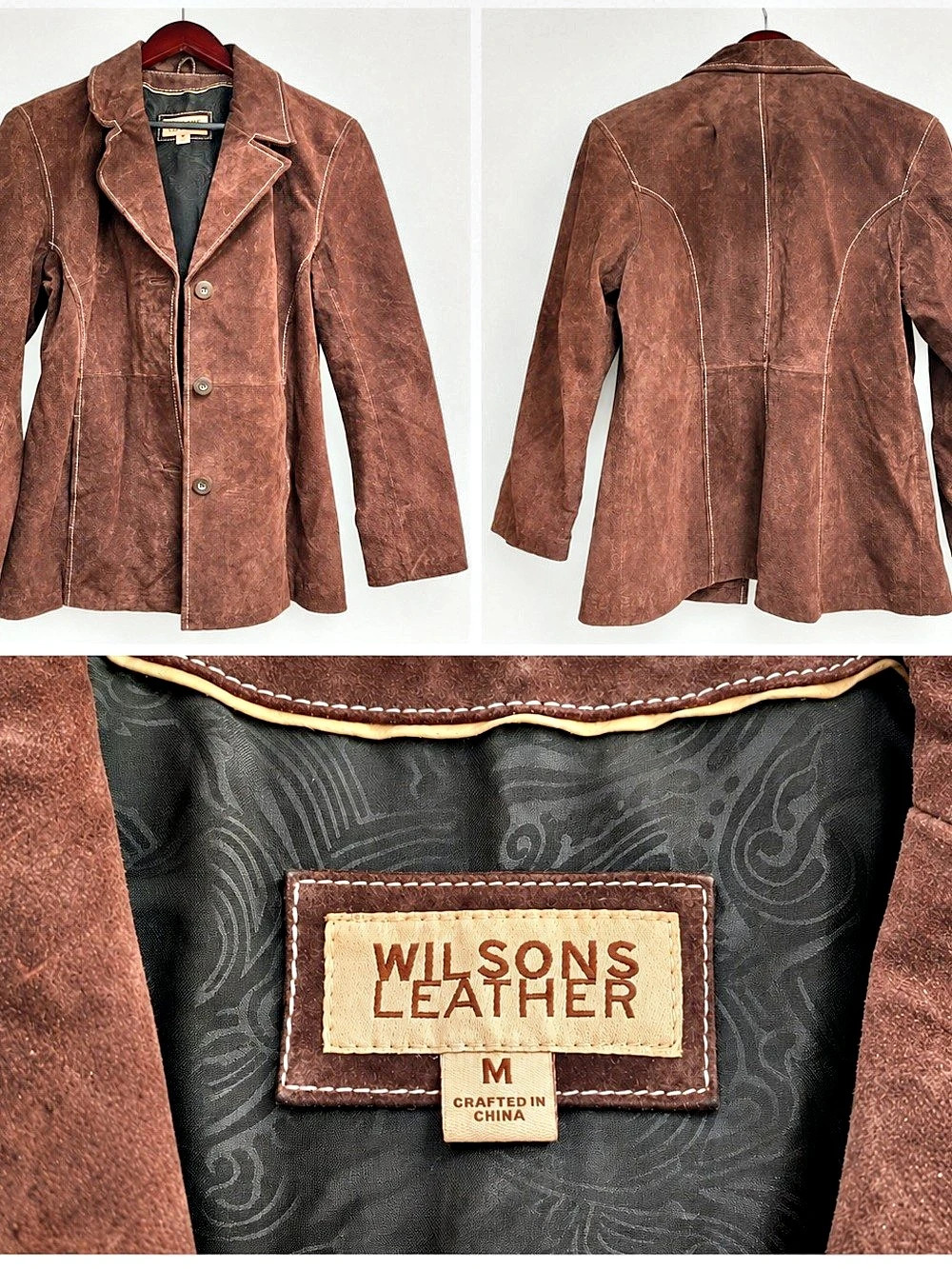 Vintage Wilson Leather Suede Chocolate Brown Jacket Size Medium
